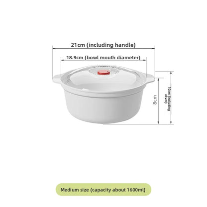 Microwavable Heating Bowl Plastic Food Grade BPA Free Cookware Kitchen Supplies Suitable for Boys and Girls Dishwasher Safe