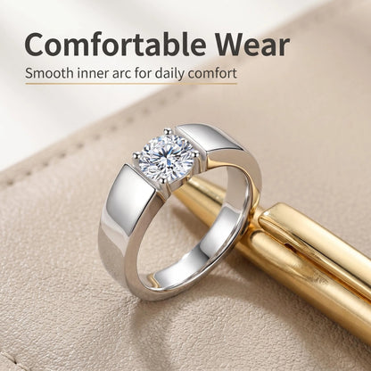 1ct Moissanite Diamond Engagement Couple Rings For Woman Men Gift Real 925 Sterling Silver Top Quality Fine Jewelry
