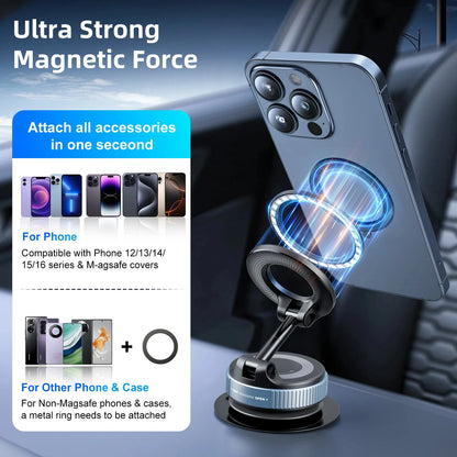 Magnetic Car Phone Holders Vacuum Suction Mobile Phone Vehicular Holder Rotate 360° Navigation Universal Stand For Cell Phone