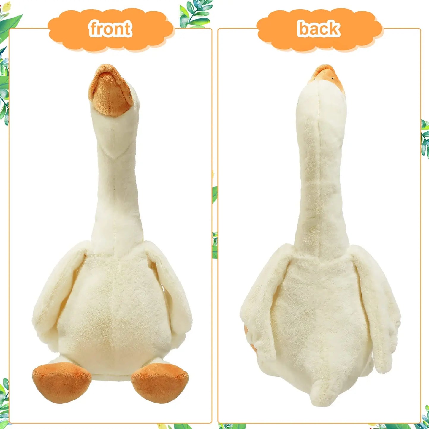 One Silly Goose Plush Stuffed Animal Toy,Swan Stuffed Animal,Funny Duck Plush Swan Toys Gifts for Birthday Favor Baby Shower