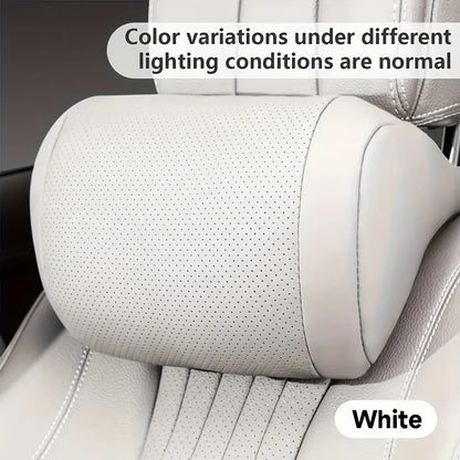 sk2026 New Luxury Nappa Car Headrest Ultra Soft Ergo-Designed Neck Support Hole-Punching Breathable All-Season Zero Pressure Fluffy Neck Support Easy Install Most Vehiclesa