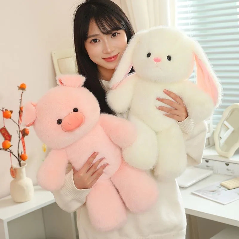30cm Cute Brown Bear Plush Toy Cartoon Fun Rabbit Pink Pig Plush Doll Sleeping Pillow Giving Girlfriend Birthday Gift