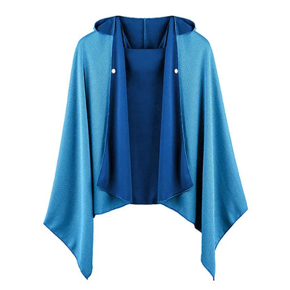60*140cm Ice Cool Towel Beach Poncho Cover Up Quick Dry Super Absorbent Oversized Hoody Towel Wrap For Swimming Beach Pool Party