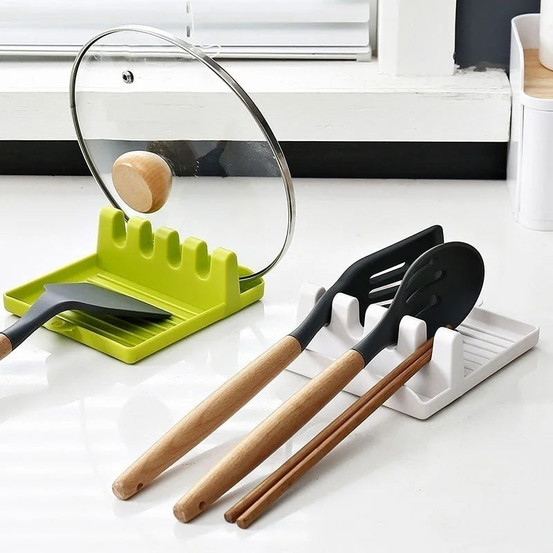 Kitchen Spoon Holder Spatula Rack Organizer Pot Lid Stand Kitchen Accessories Gadgets Tools Home Camping Picnic Non-slip Pad