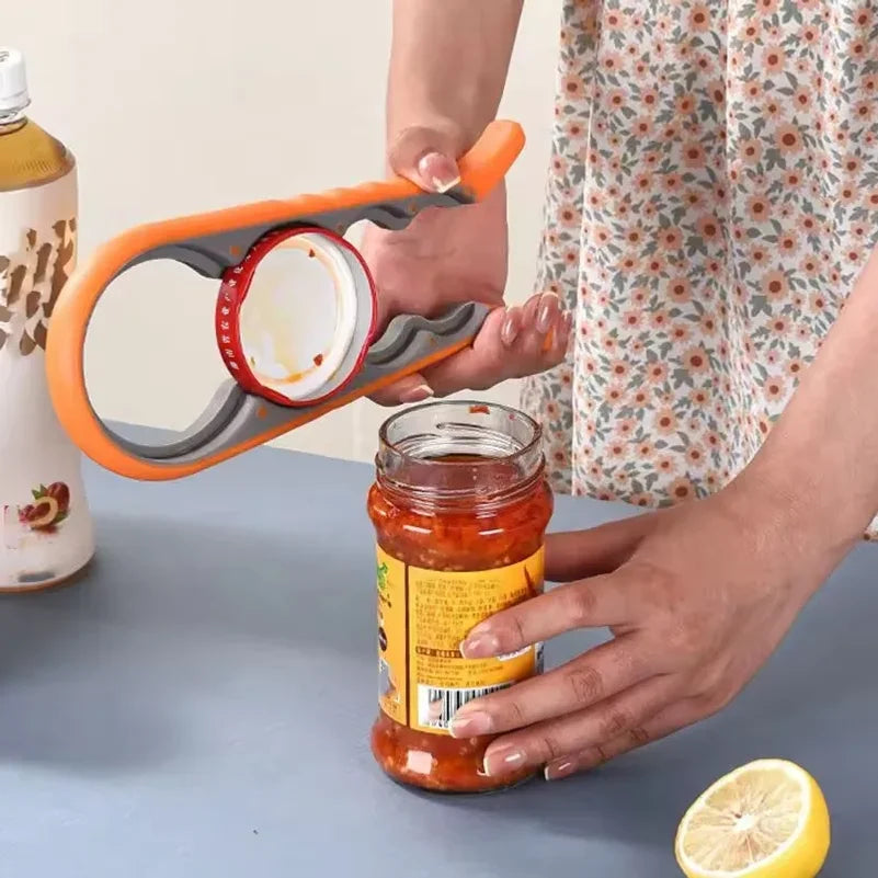 Can Opener Multi Functional Four In One Beverage Bottle Opener Cap Twister Four Position Can Opener Anti Slip Cap Twister