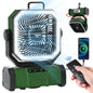 Camping Ceiling Fan 20000Mah Rechargeable Camping Circulator with Light and Remote Control Cool Air Circulation Camping Fan