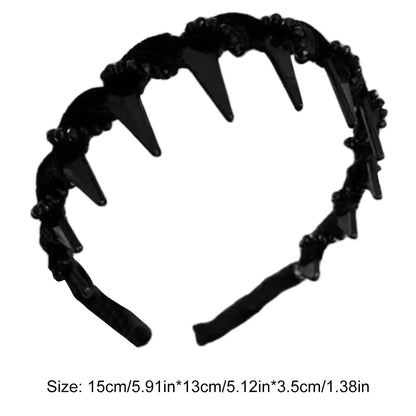 Vintage Velvet Pearl Wave Top Hairband Anti-Slip Toothed Hairband For Women Girls Fashion Sweet Hair Accessories Scrunchies Hoop