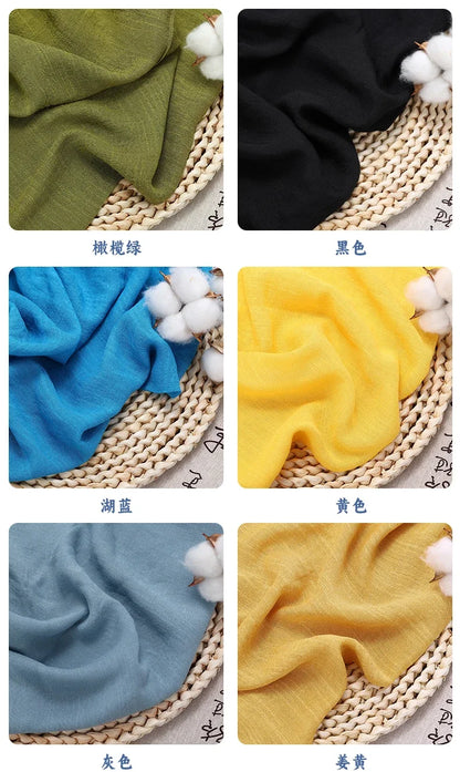 Solid Color Soft Cotton And Linen Fabric With Pleated Texture Breathable Fabric Sewn Shirt And Dress DIY Home Textile Fabric