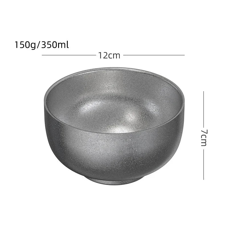 Retro Cutlery Set Plates Dinnerware Bowls Dining Plates Sauce Dish Fruit Bowl Double Wall Cup 304 Stainless Steel Cutlery