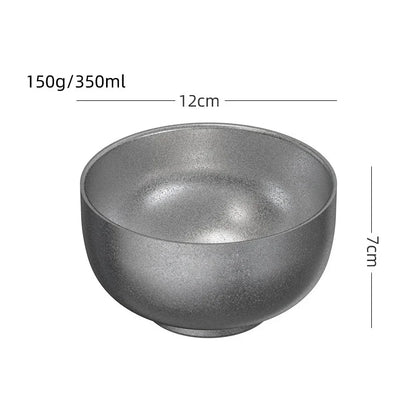 Retro Cutlery Set Plates Dinnerware Bowls Dining Plates Sauce Dish Fruit Bowl Double Wall Cup 304 Stainless Steel Cutlery