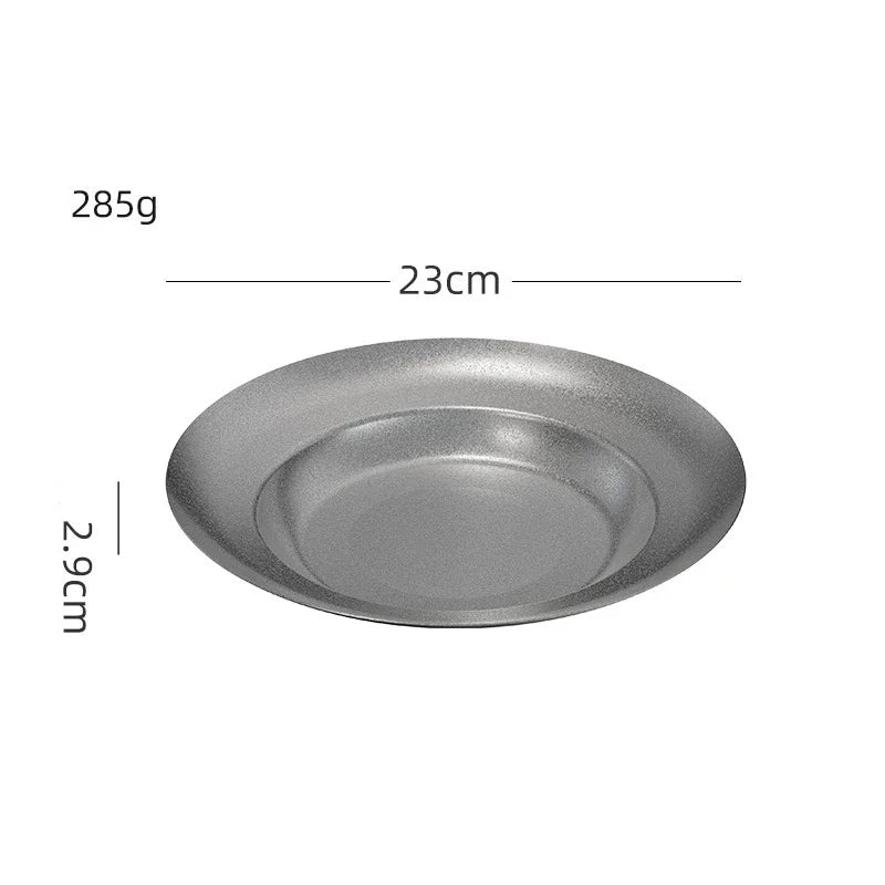 Retro Cutlery Set Plates Dinnerware Bowls Dining Plates Sauce Dish Fruit Bowl Double Wall Cup 304 Stainless Steel Cutlery