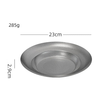 Retro Cutlery Set Plates Dinnerware Bowls Dining Plates Sauce Dish Fruit Bowl Double Wall Cup 304 Stainless Steel Cutlery