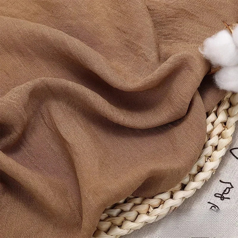 Solid Color Soft Cotton And Linen Fabric With Pleated Texture Breathable Fabric Sewn Shirt And Dress DIY Home Textile Fabric