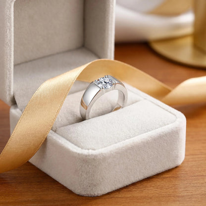 1ct Moissanite Diamond Engagement Couple Rings For Woman Men Gift Real 925 Sterling Silver Top Quality Fine Jewelry