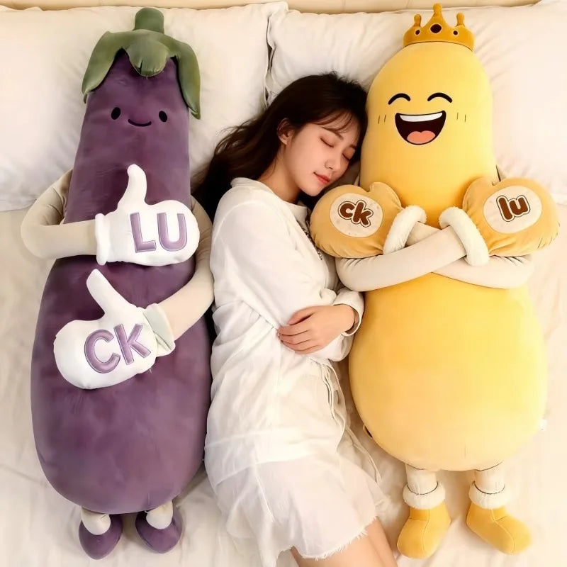 Mango King Eggplant King Soft Plush Pillow Stuffed Doll Comfort Cushion Home Bedroom Decor Sleeping Companion Kids Lovely Gift