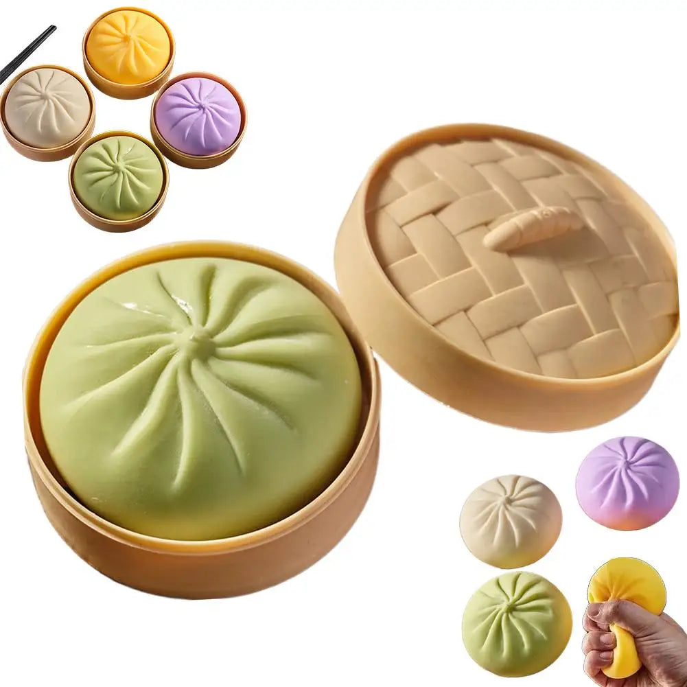 Large Dumpling Squishy Plush Toy Soft PET Stuffed Hug Pillow Adorable Steamer Design Home Decoration Stress Relief Toy for Kids