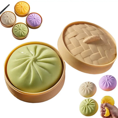 Large Dumpling Squishy Plush Toy Soft PET Stuffed Hug Pillow Adorable Steamer Design Home Decoration Stress Relief Toy for Kids