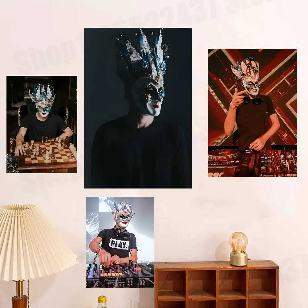 DJ B-Boris Brejcha Poster HD Art Sticky Wall Waterproof For Bedroom Game Room Wall Home Decor Gifts