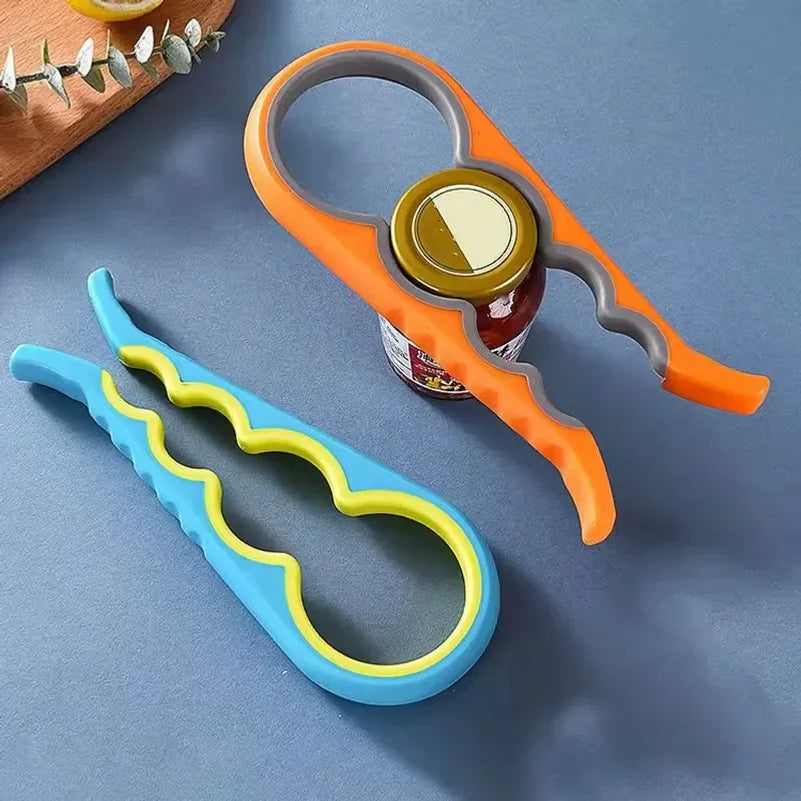 Can Opener Multi Functional Four In One Beverage Bottle Opener Cap Twister Four Position Can Opener Anti Slip Cap Twister