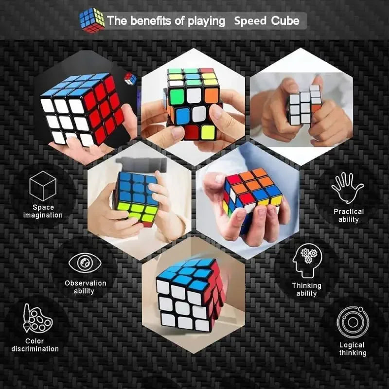 Speed Cube 3x3x3 Smooth Puzzle Toys Professional 3D Brain Teaser Cube Educational Brain Teaser Game Magic Cube for Kids Adults