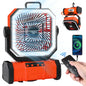 Camping Ceiling Fan 20000Mah Rechargeable Camping Circulator with Light and Remote Control Cool Air Circulation Camping Fan