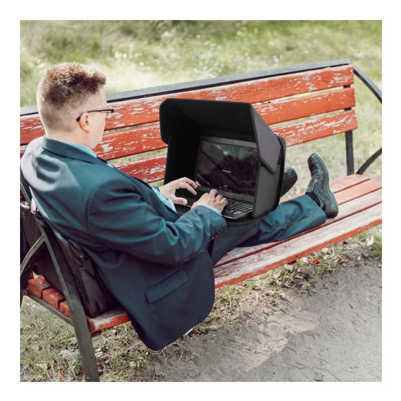 Foldable Laptop Sun Shade for 12-16 Inch, Outdoor Anti-glare Monitor Visor, Ultra-light Portable Sun Hood for Work Travel