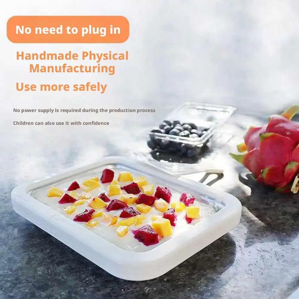 Multifunctional Rolled Ice Cream Maker Stainless Steel Stir Fried Ice Tray DIY Household Frozen Yogurt Maker Child's Homemade