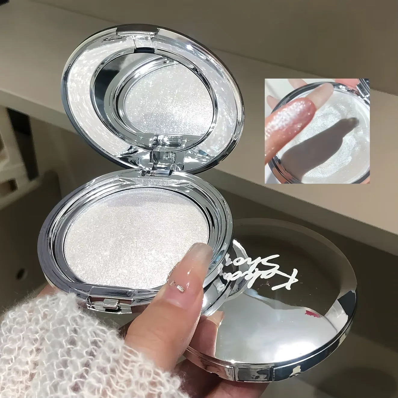 Single Color Highlighter Cream Diamond Glitter Pearlescent Potato Mud Texture Long Lasting Smudge Proof Brighten Face Eyes Daily Beauty Cosmetic Holiday Gift