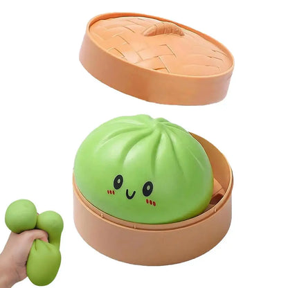 Large Dumpling Squishy Plush Toy Soft PET Stuffed Hug Pillow Adorable Steamer Design Home Decoration Stress Relief Toy for Kids