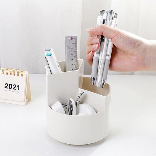 1Pc 360-Degree Rotating Storage Rack, Large-Capacity Cosmetics and Skin Care Product Desktop Organizer, Multi-Functional Rotating Pen Holder, Stationery Storage Box, Office Desk Christmas Gift